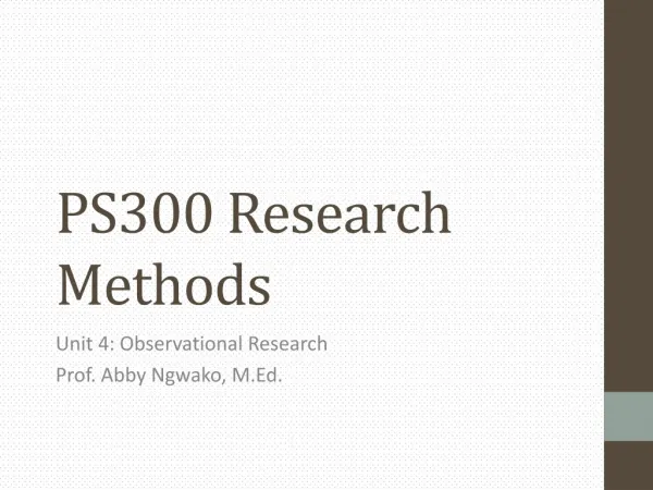 PS300 Research Methods