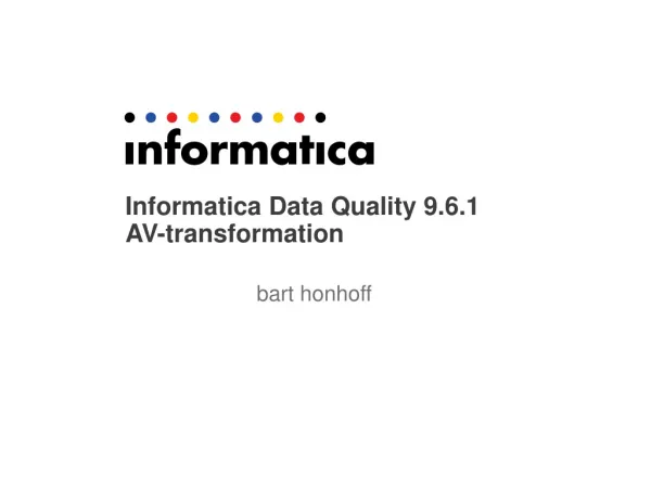 Informatica Data Quality 9.6.1 AV-transformation