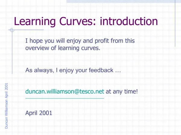 Learning Curves: introduction