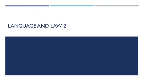 LANGUAGE AND LAW 2