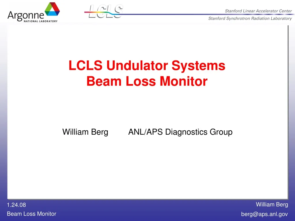 lcls undulator systems beam loss monitor