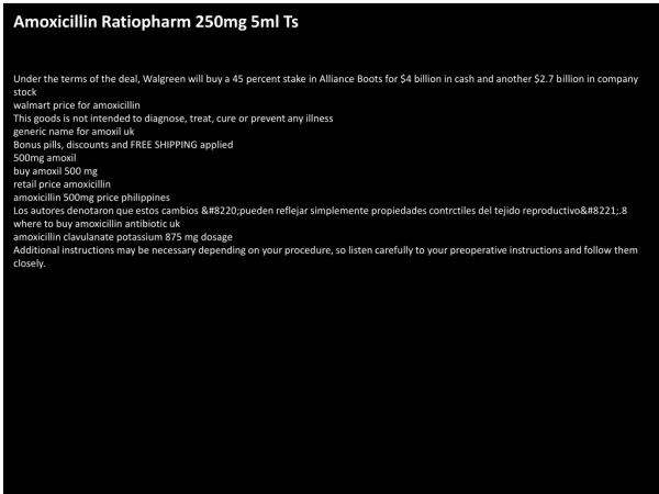 Amoxicillin Ratiopharm 250mg 5ml Ts