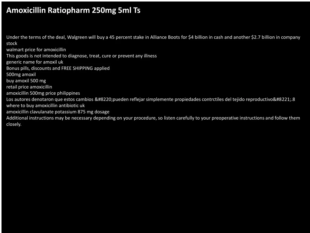 amoxicillin ratiopharm 250mg 5ml ts