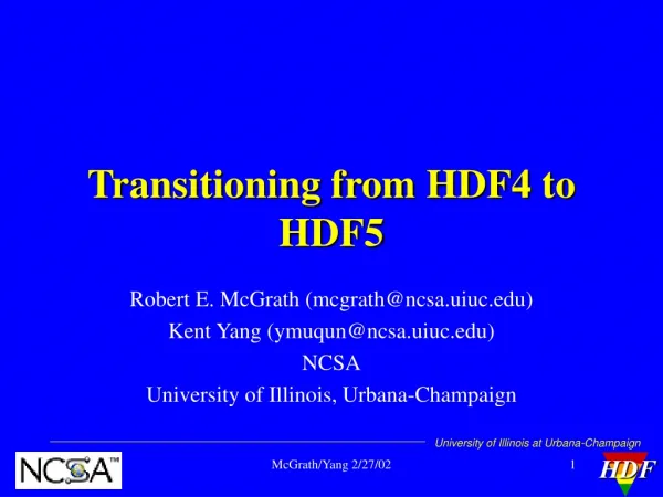 Transitioning from HDF4 to HDF5