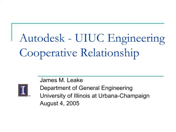 Autodesk - UIUC Engineering Cooperative Relationship
