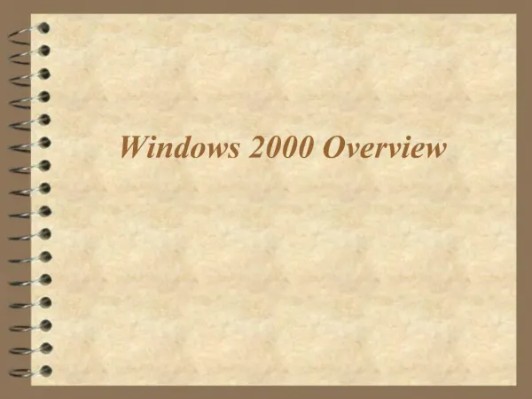 Windows 2000 Overview
