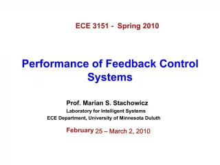 Performance of Feedback Control Systems - slide 1