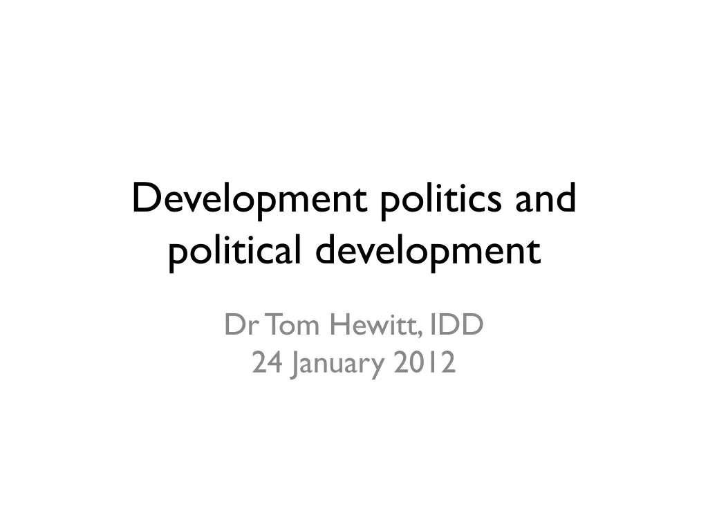 development politics and political development