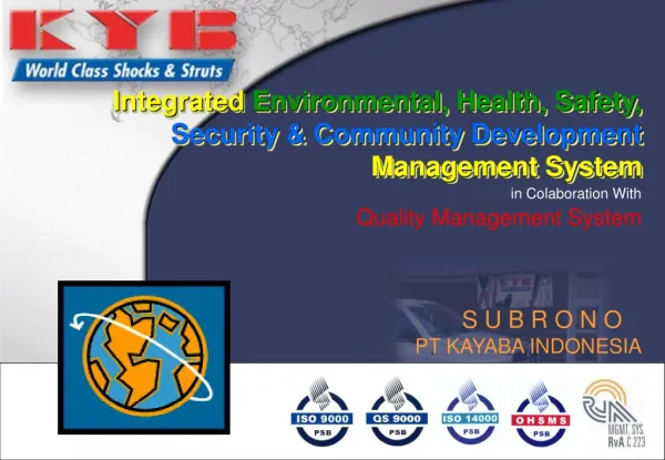 Integrated Environmental, Health, Safety, Security &amp; Community Development Management System