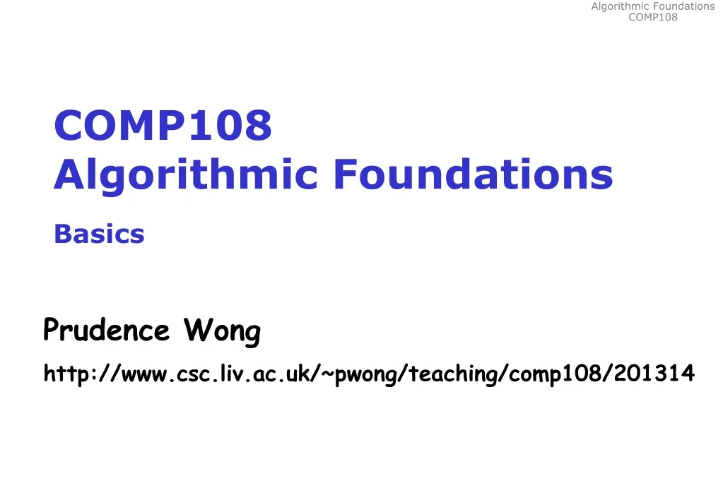 comp108 algorithmic foundations basics