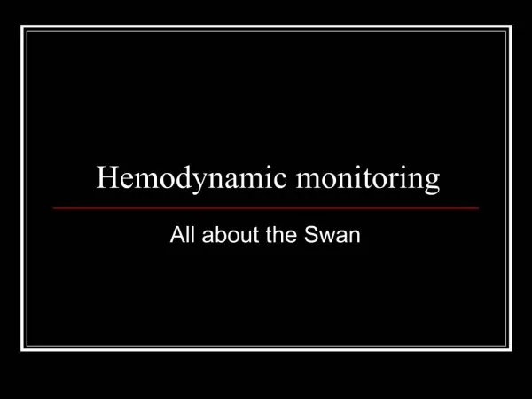 Hemodynamic monitoring