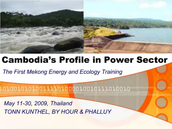 Cambodia s Profile in Power Sector