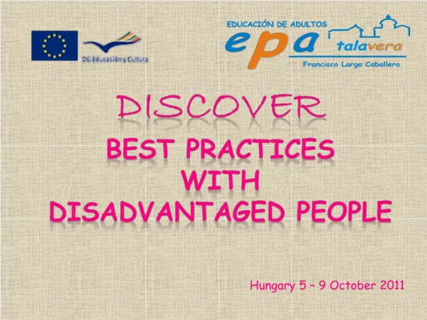 DISCOVER Best practices with Disadvantaged people