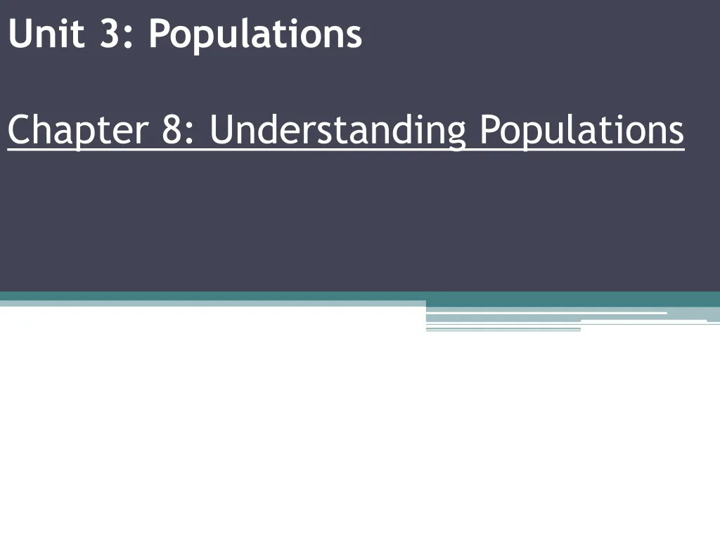 unit 3 populations chapter 8 understanding populations