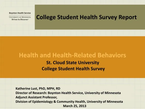 St. Cloud State University College Student Health Survey