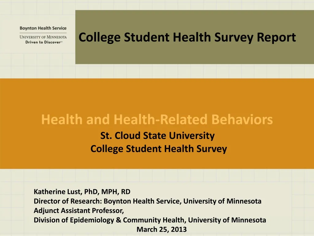 college student health survey report