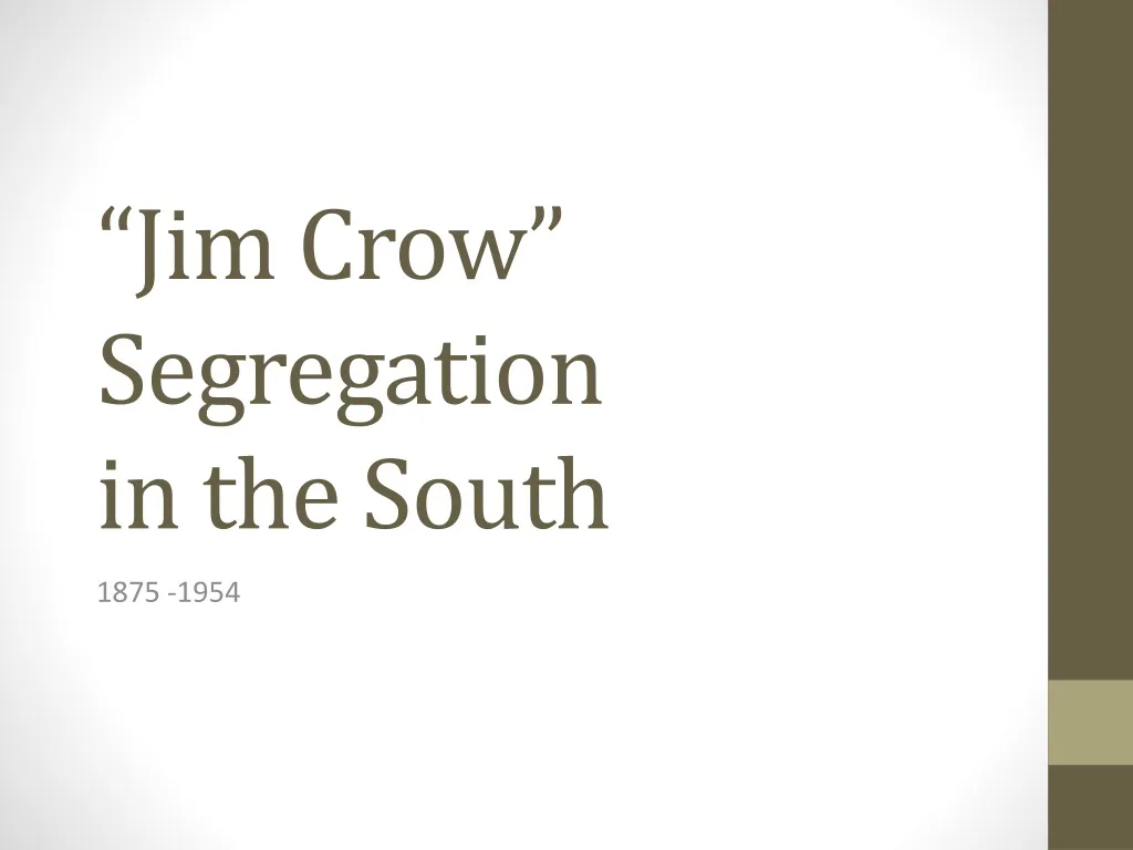 jim crow segregation in the south
