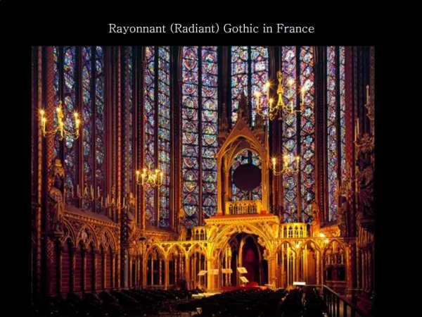 Rayonnant Radiant Gothic in France