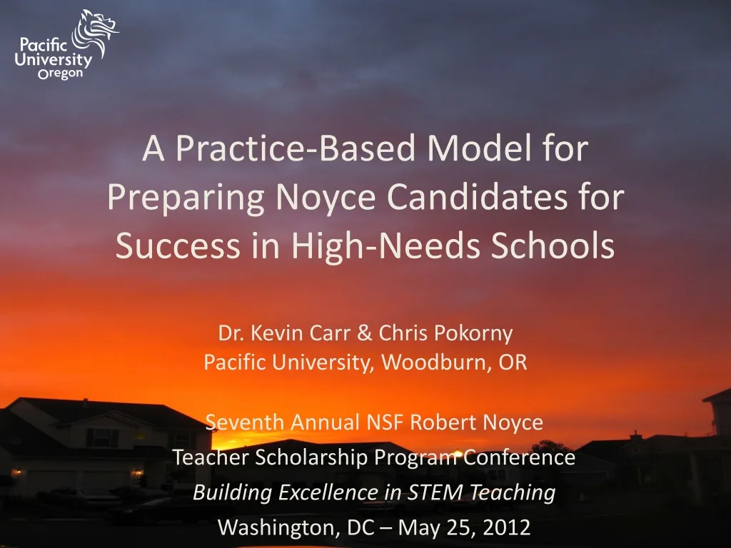 a practice based model for preparing noyce