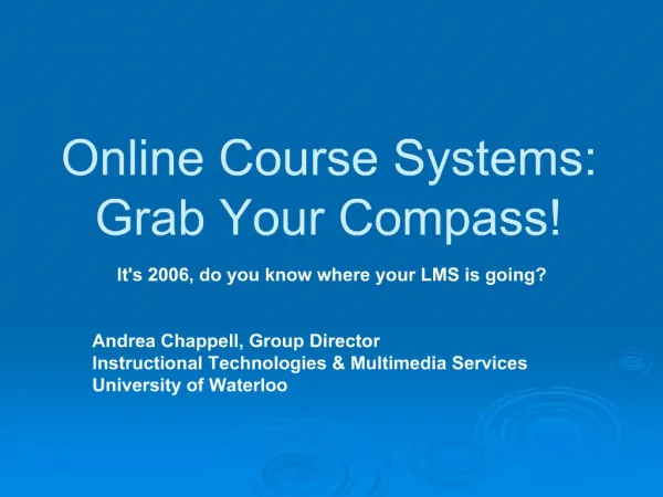 Online Course Systems: Grab Your Compass