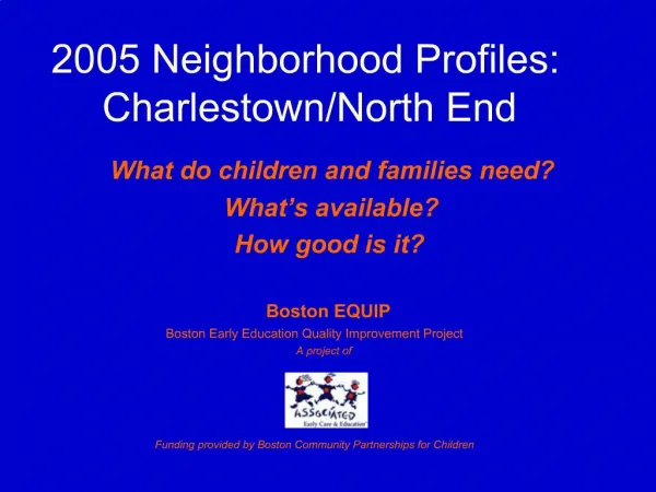 2005 Neighborhood Profiles: Charlestown