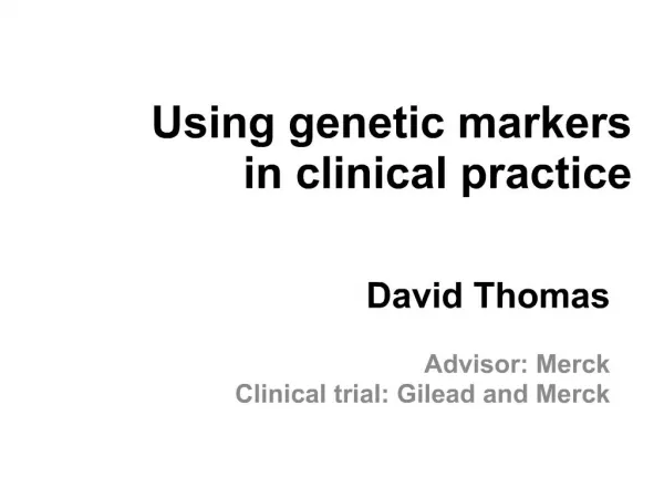 Using genetic markers in clinical practice