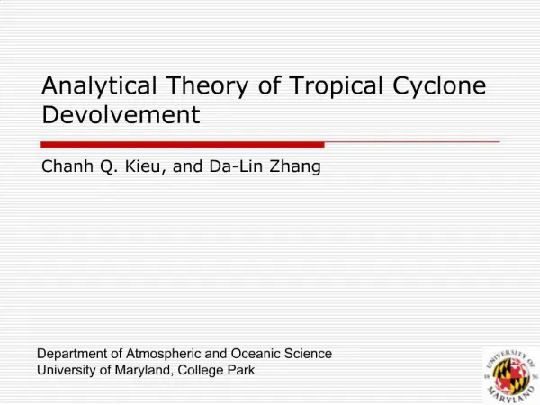 Analytical Theory of Tropical Cyclone Devolvement