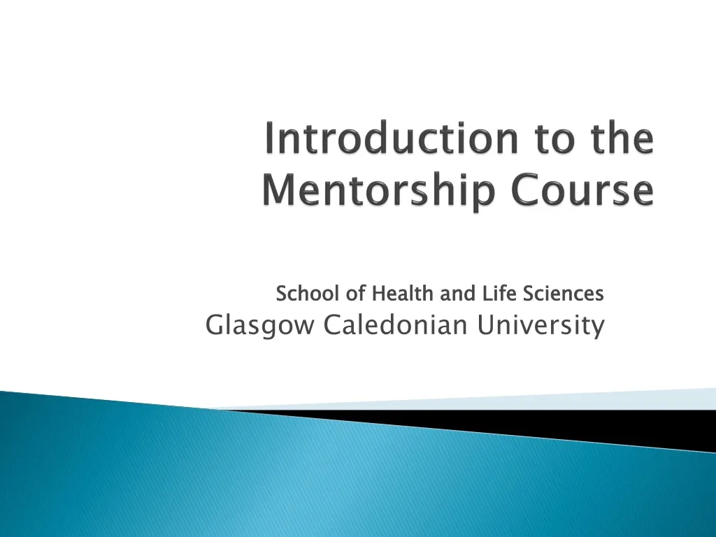 introduction to the mentorship course