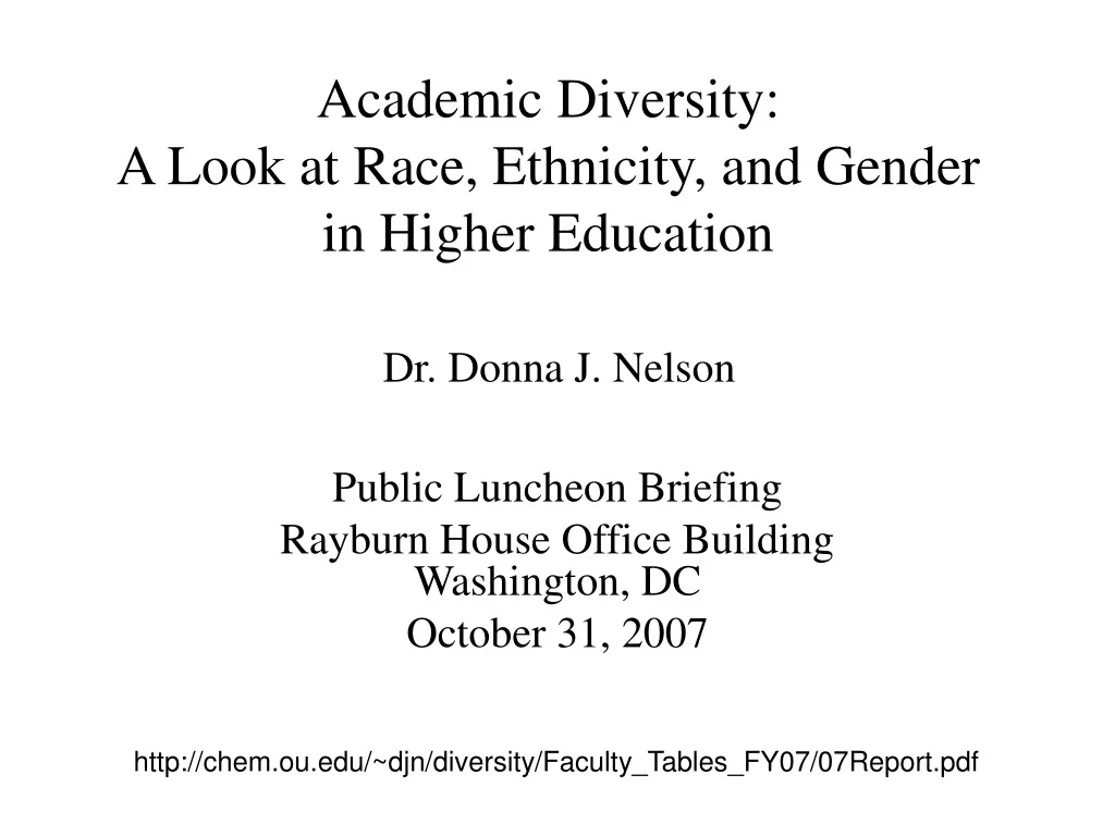 academic diversity a look at race ethnicity and gender in higher education