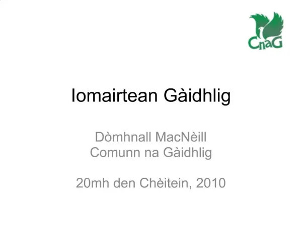 Iomairtean G idhlig