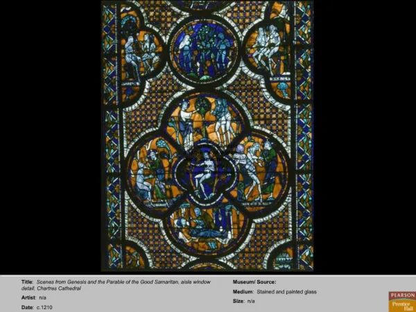 Title: Scenes from Genesis and the Parable of the Good Samaritan, aisle window detail, Chartres Cathedral Artist: n
