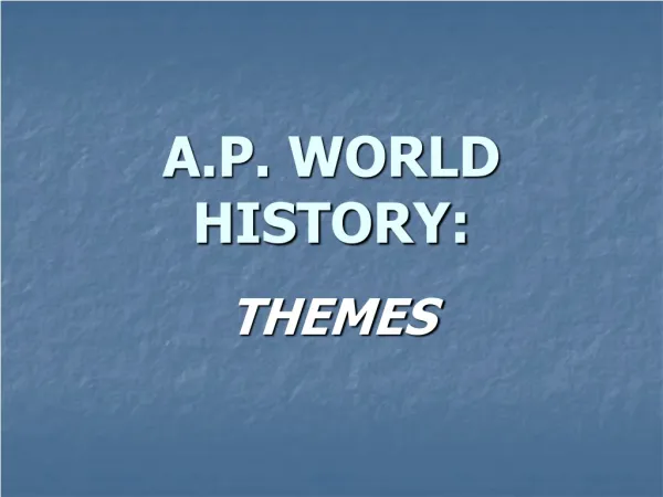 A.P. WORLD HISTORY:
