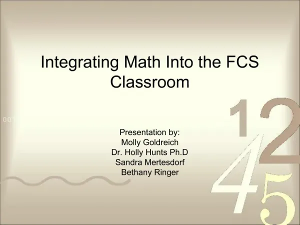 Integrating Math Into the FCS Classroom