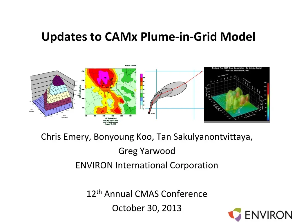 updates to camx plume in grid model