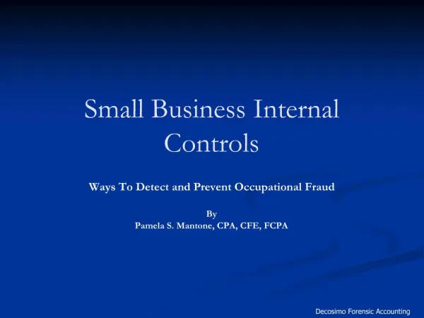 Small Business Internal Controls