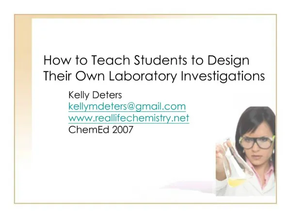 How to Teach Students to Design Their Own Laboratory Investigations