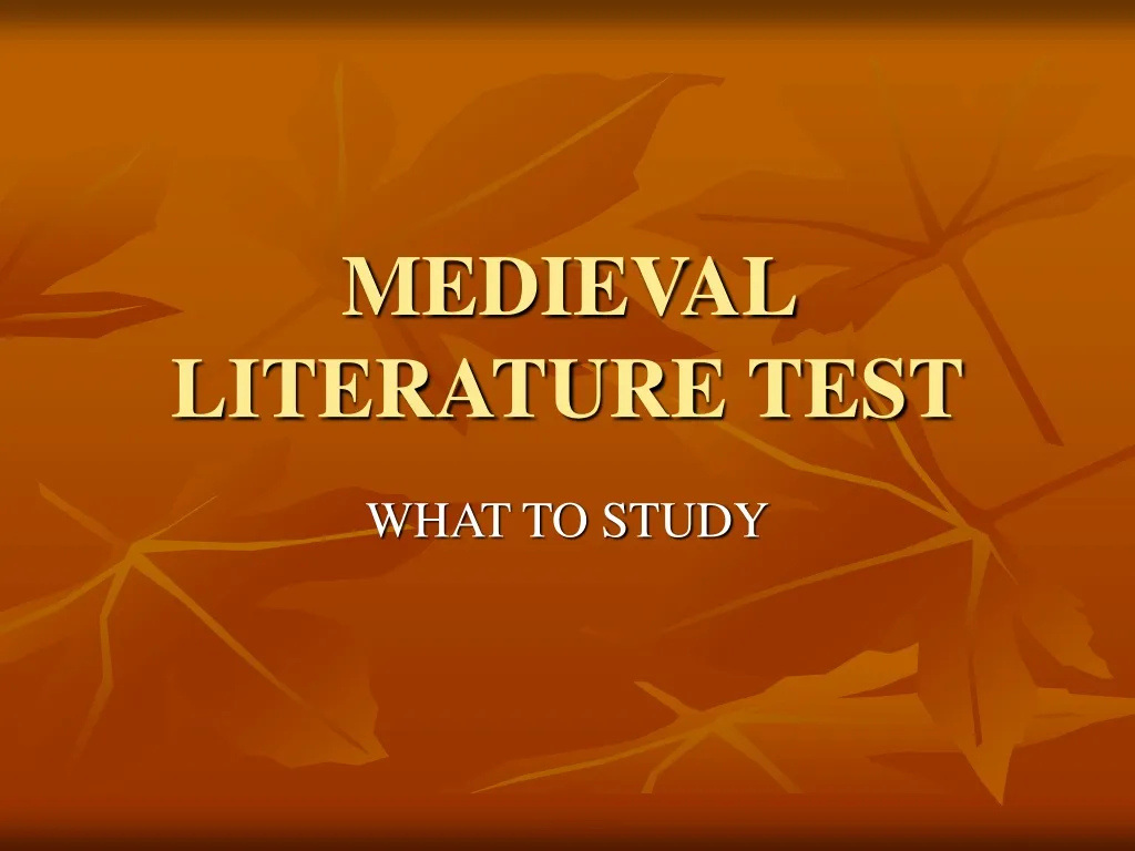 medieval literature test