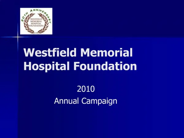 Westfield Memorial Hospital Foundation