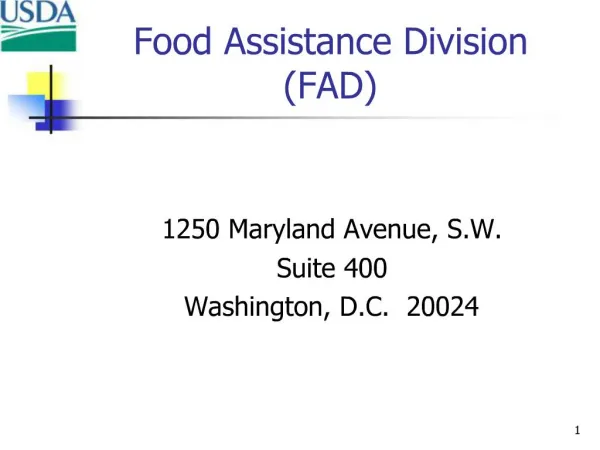 Food Assistance Division FAD