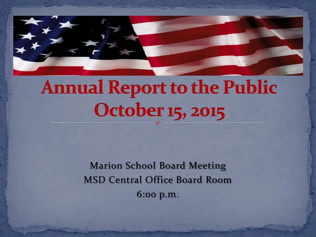 marion school district annual report to the public october 15 2015