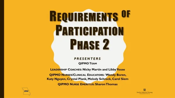Requirements of Participation Phase 2