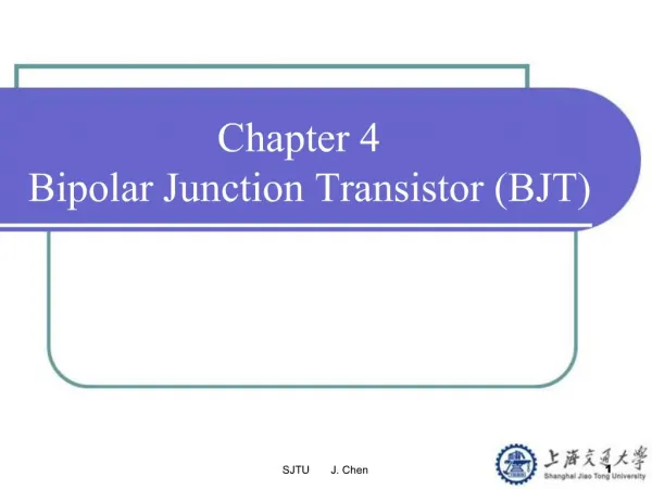 Chapter 4 Bipolar Junction Transistor BJT