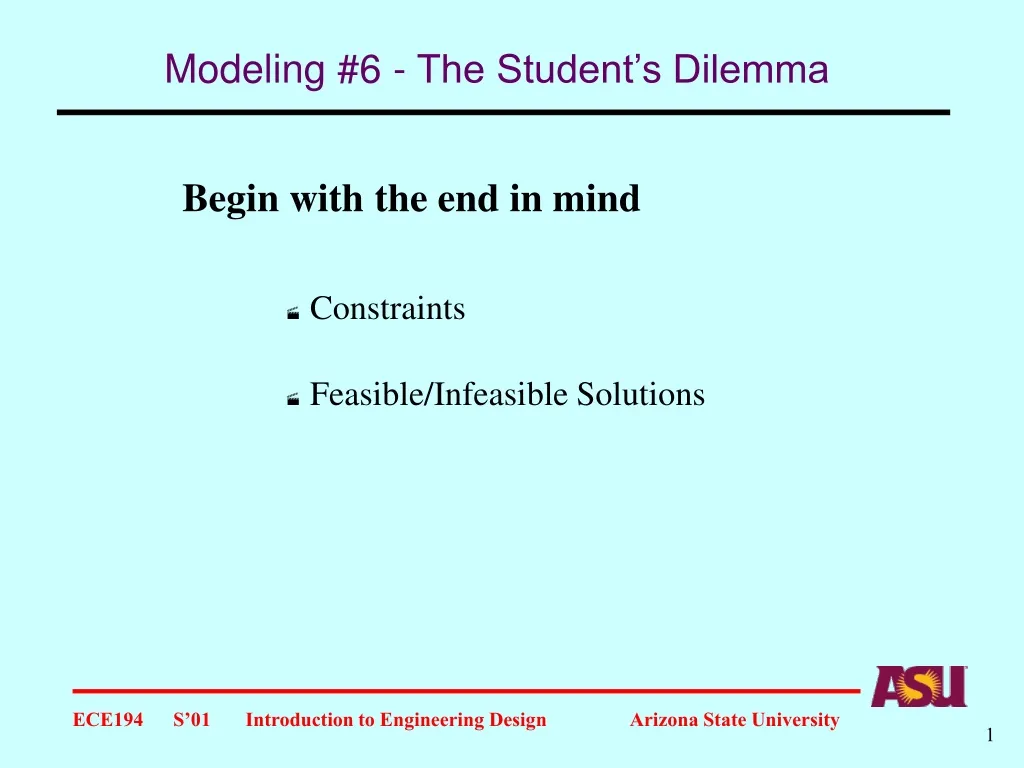 modeling 6 the student s dilemma
