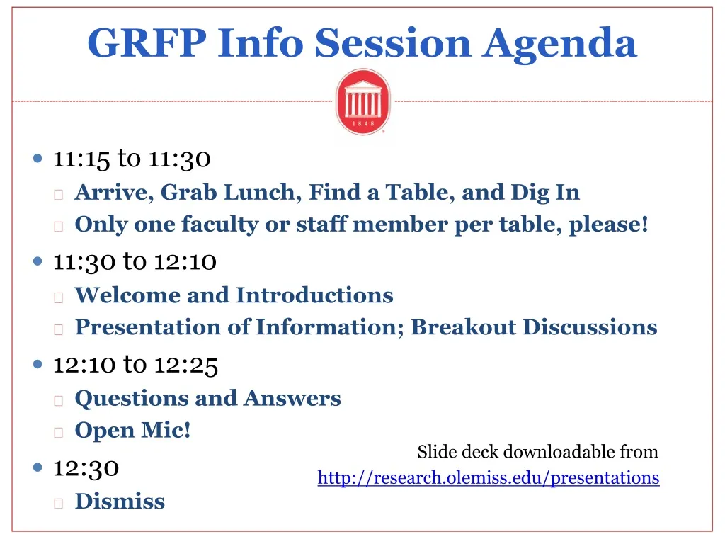 grfp info session agenda