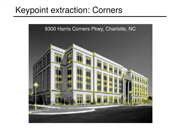 Keypoint extraction: Corners