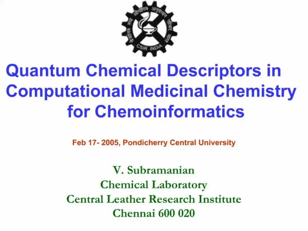 Quantum Chemical Descriptors in Computational Medicinal Chemistry for Chemoinformatics