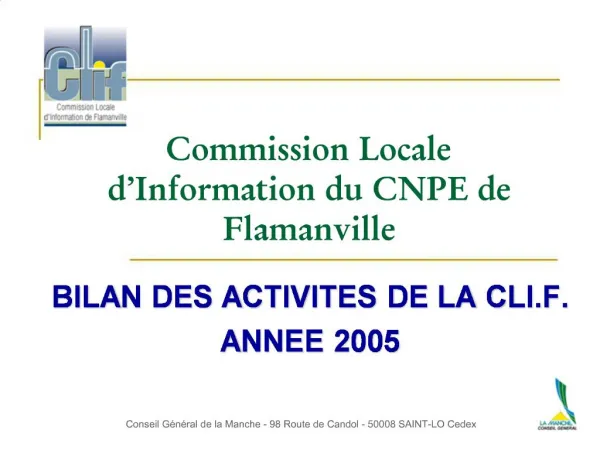 Commission Locale d Information du CNPE de Flamanville