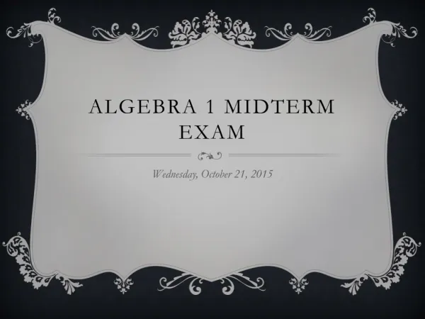 Algebra 1 Midterm exam