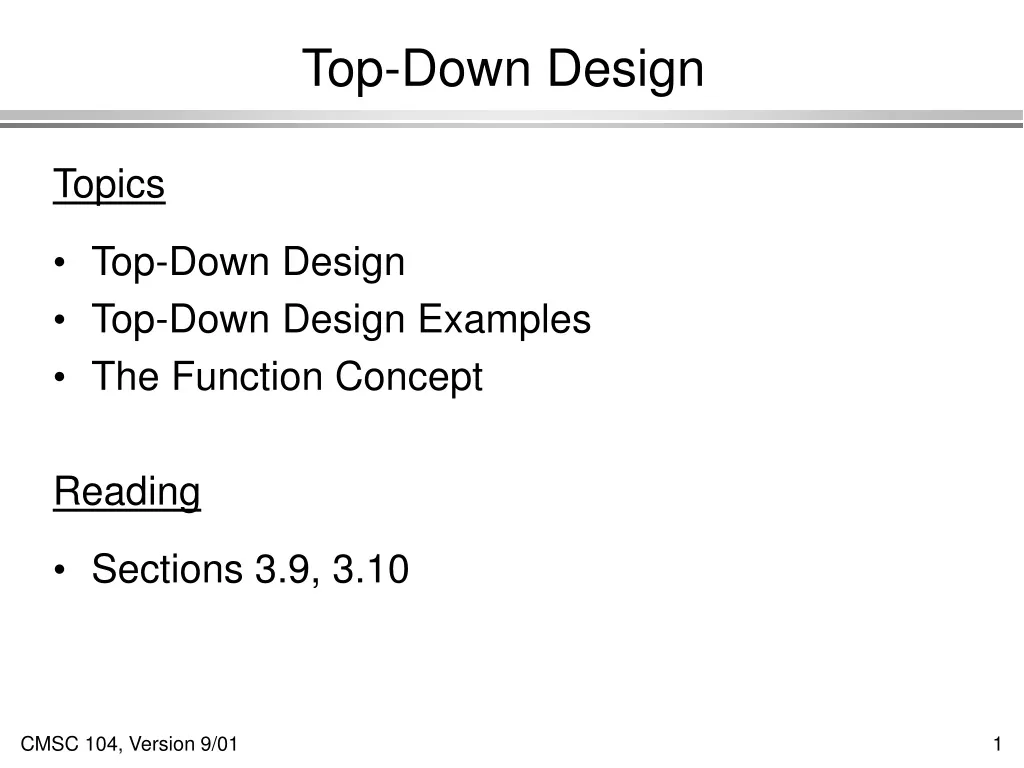 top down design
