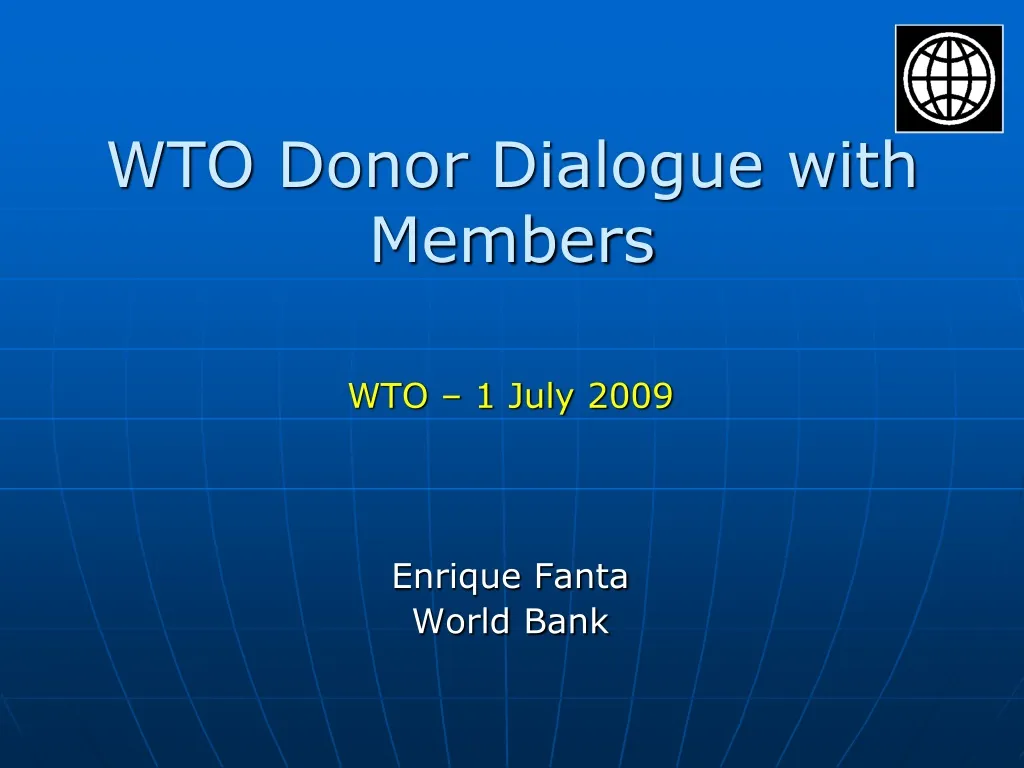 wto donor dialogue with members